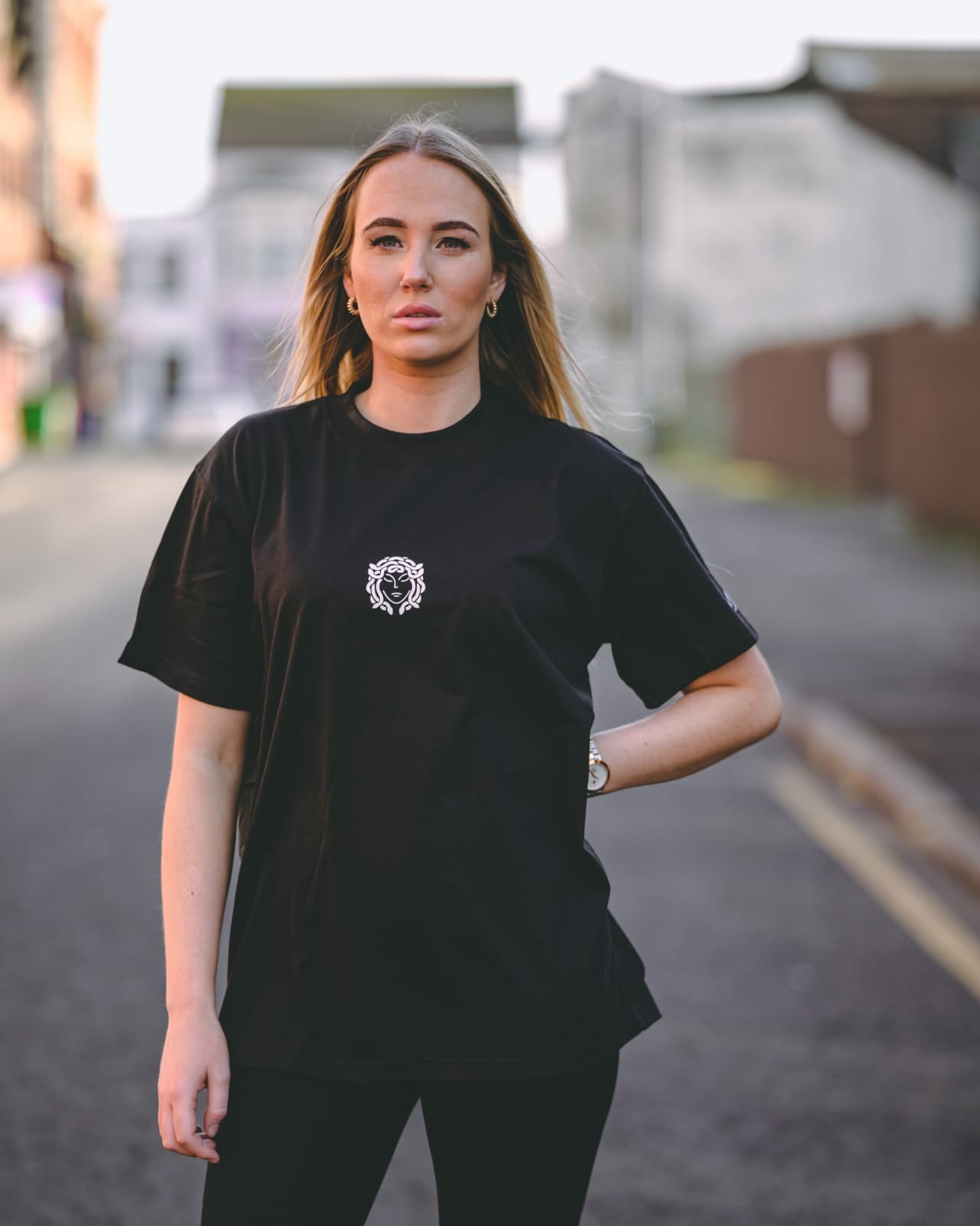 Oversize Tee - Medusa Head Logo - Black