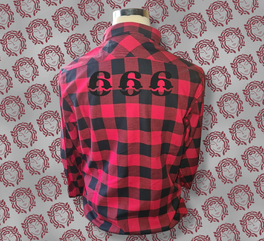 666 Flannel Shirt - Black/Red